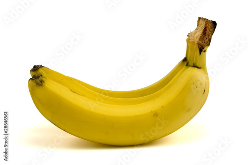 Bunch of yellow bananas on white background