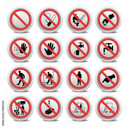 Free Download Warning signs vector icons for work safety - GFXLoad