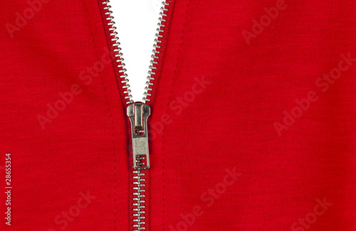 Zip of a red sweater