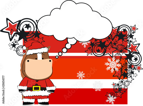 horse cartoon xmas card