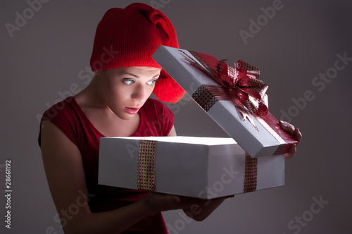 she opens the New Year's gift