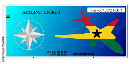 vector illustration ticket to Ghana