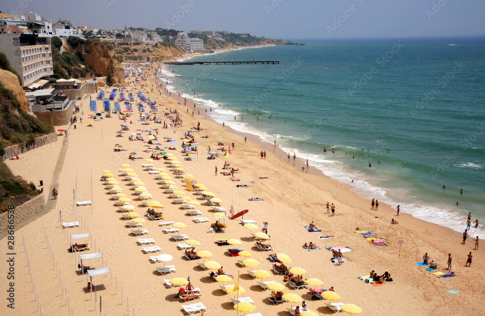 Beach at Albufeira in Algarve, Portugal Beach at Albufeira in Algarve, Portugal