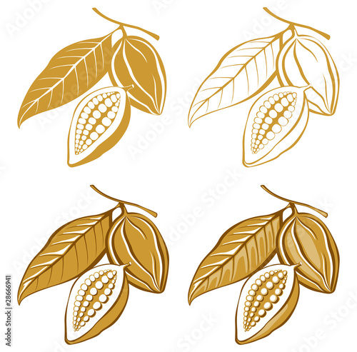 stylized cacao beans icons