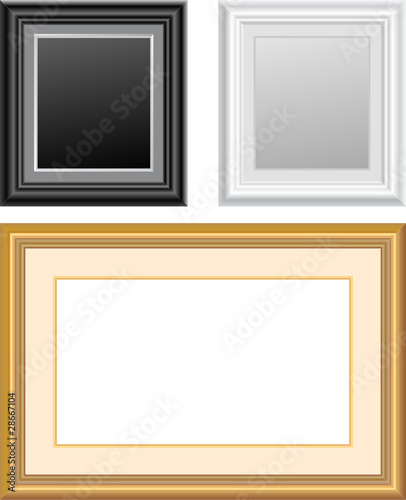 three blank frames