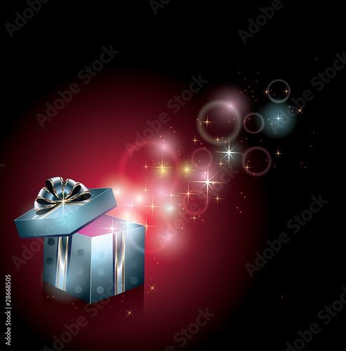 Gift box an magic light