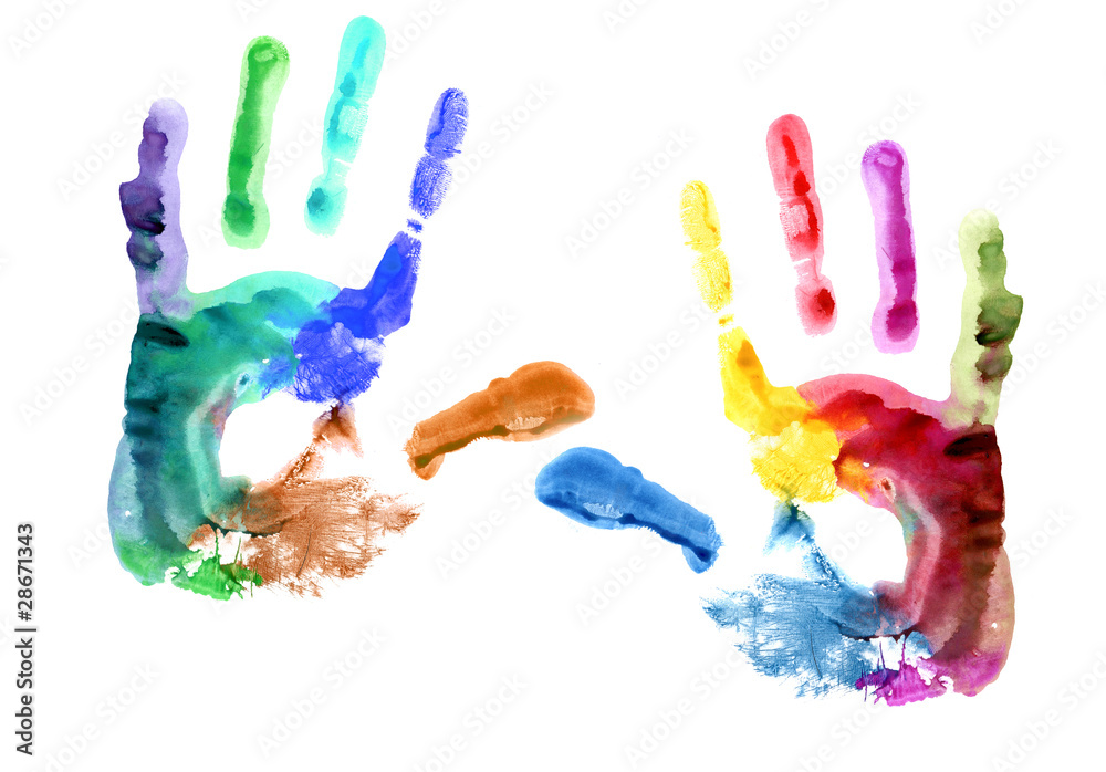 Hands print. Hands print.