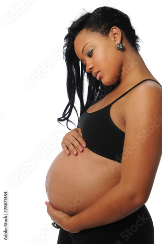 Young African American pregnant