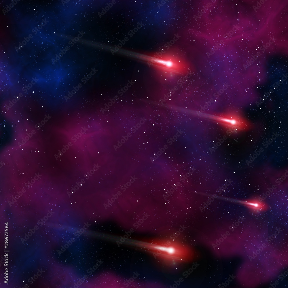 Fototapeta premium Red comet in the space area