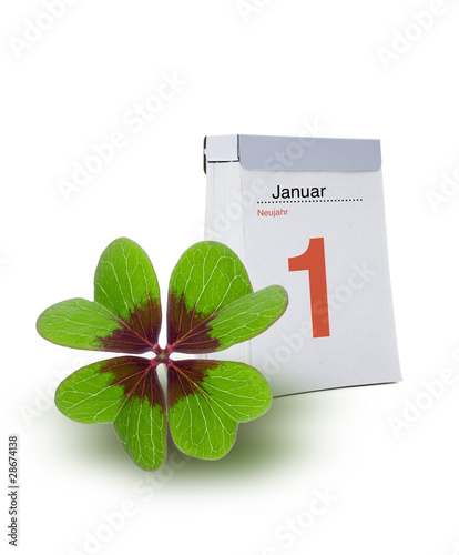 Glücksklee an Neujahr