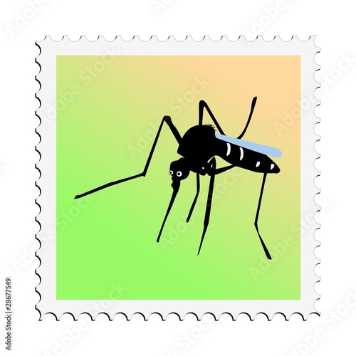Mosquito. Vector stamp photo