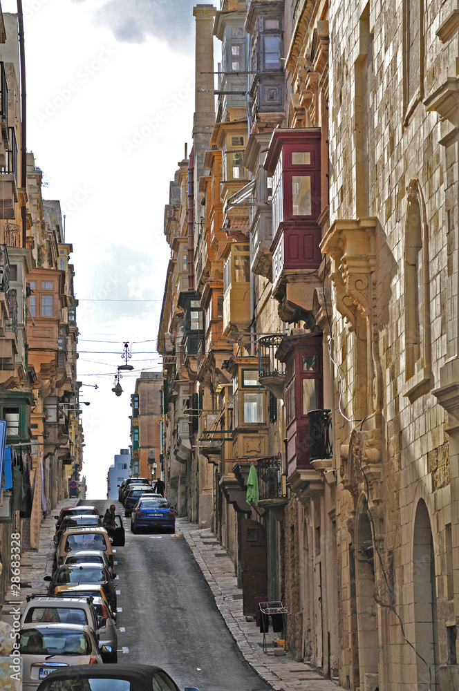 Une rue de La Valette - Malte