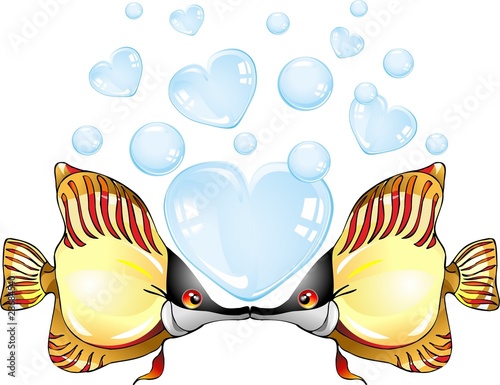 Pesci Innamorati-Fishes in Love-2-Vector