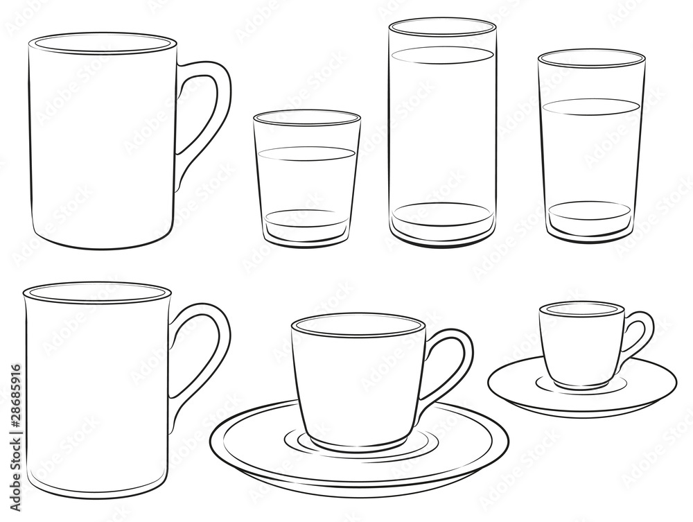 Tasse, Trinkglas Tasse, Trinkglas