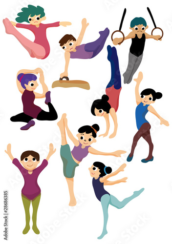 cartoon gymnastic icon