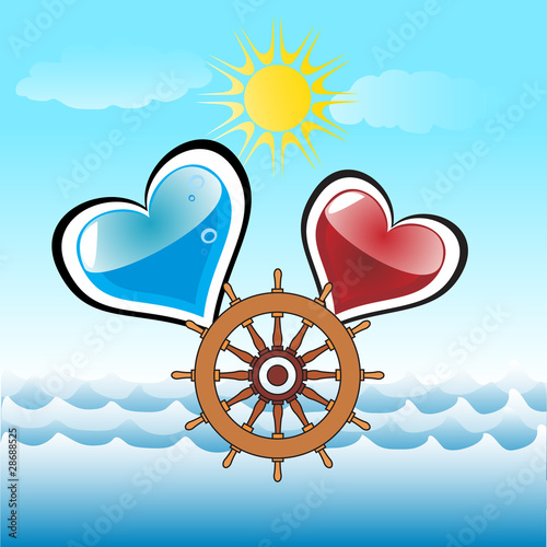 abstract man and woman married afloat life symbol