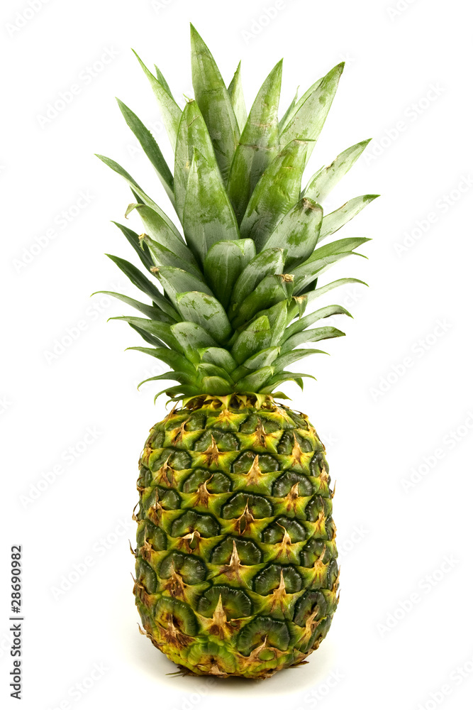 ripe pineapple fruit over a white background ripe pineapple fruit over a white background