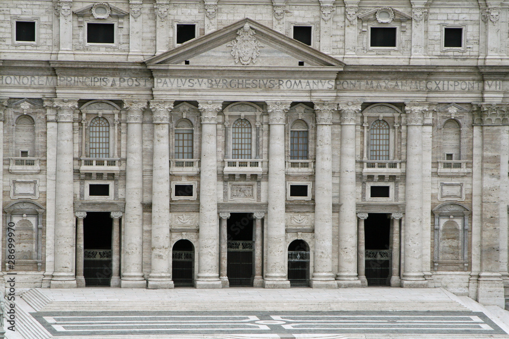 Rome Vatican City entrance of the Holy Basilica di San Pietro
