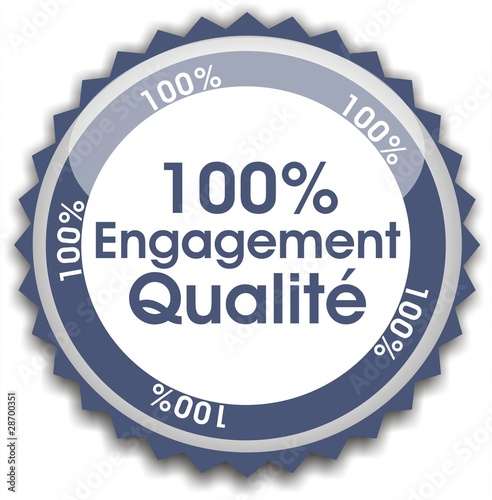 bouton 100% engagement qualité
