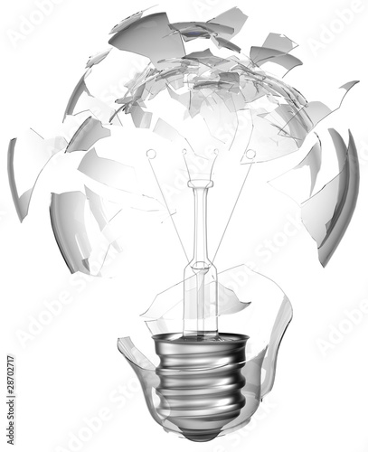 Bad idea. Smashed lightbulb isolated