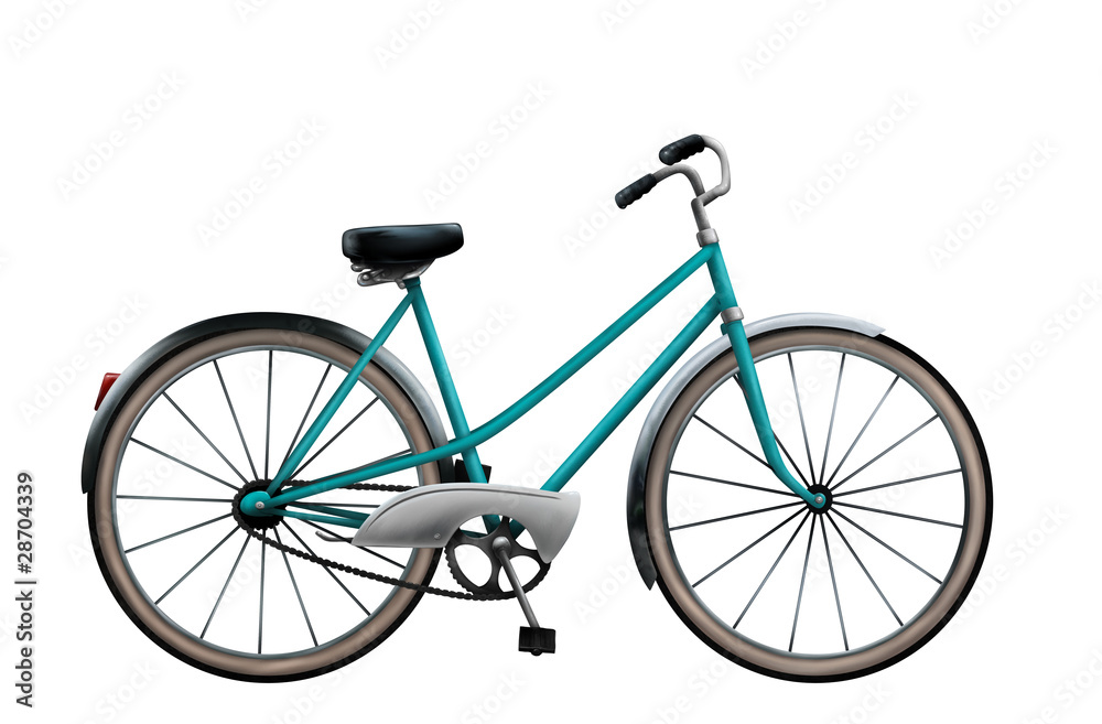digital painting of a vintage bike