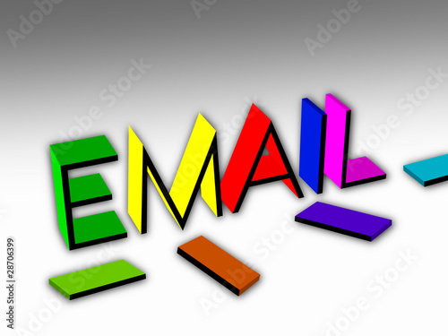 email con tavolette multicolori