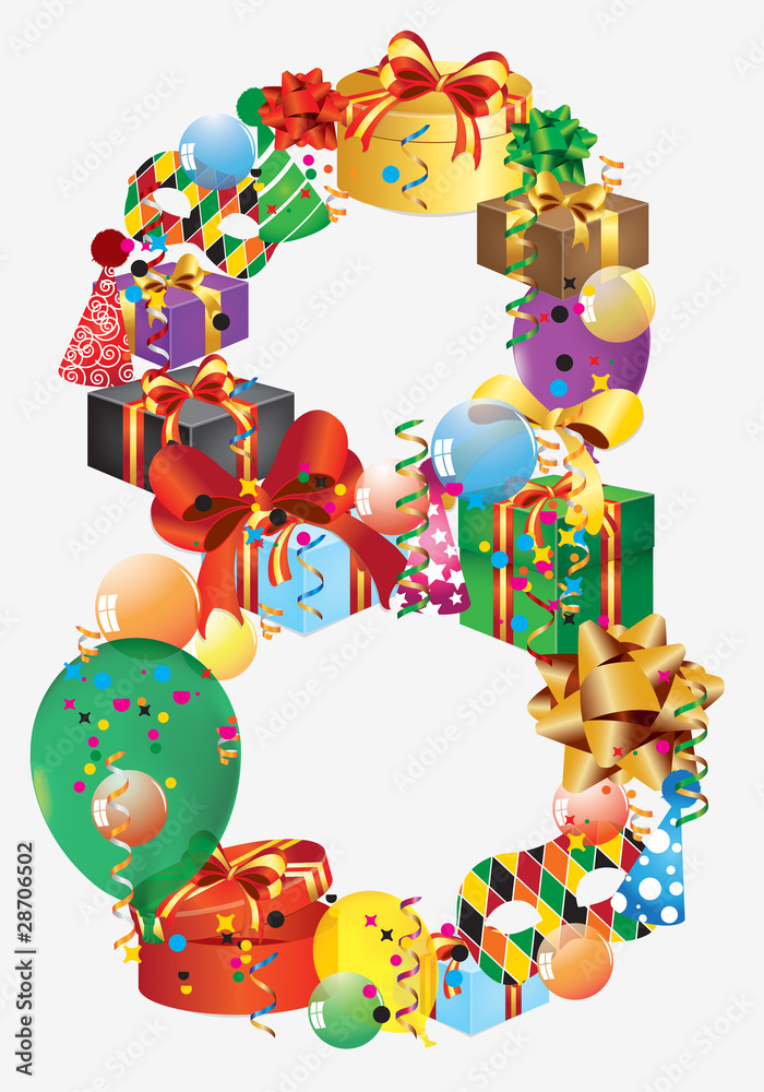 Naklejka premium numero 8