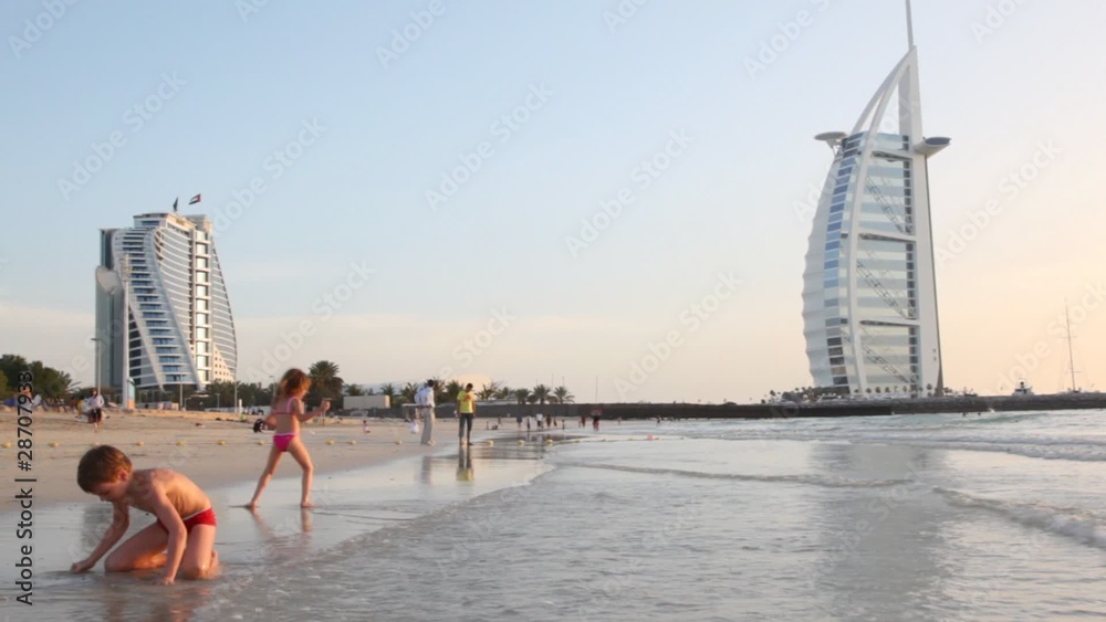 Kids playing on beach
