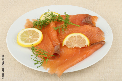 plate of smoked salmon