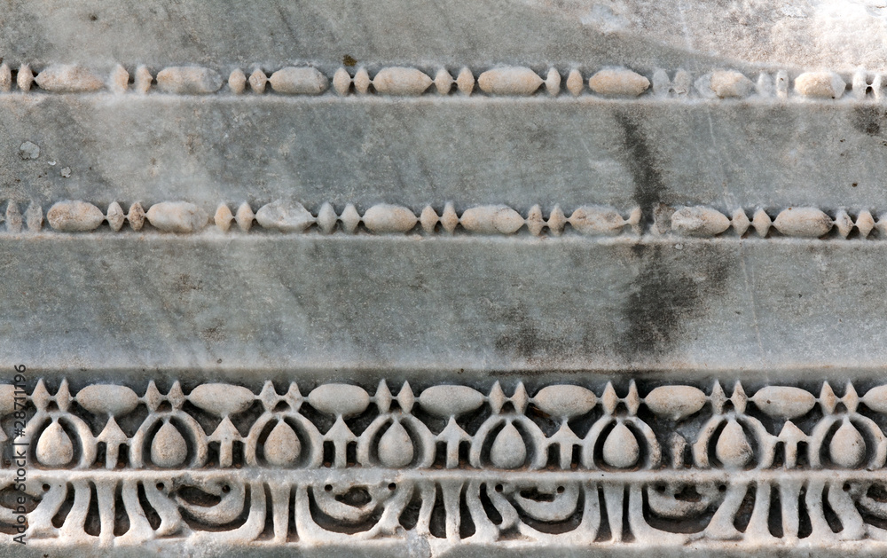 Carved patterns in marble