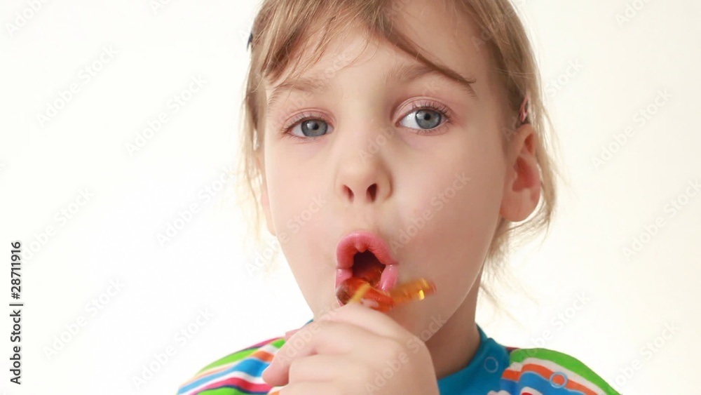 Young Girl Licking