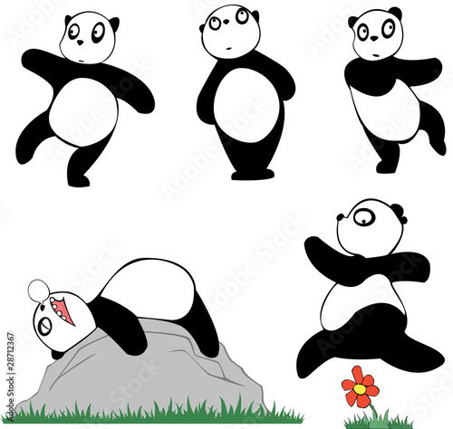 Fototapeta Naklejka Na Ścianę i Meble -  panda vector set 1