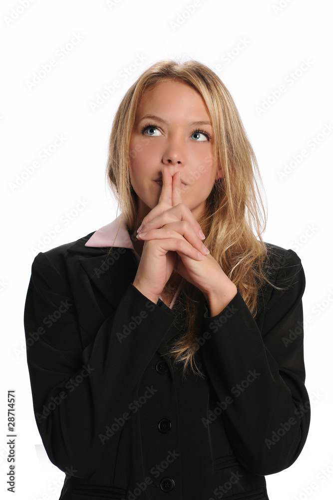 Young Businesswoman with thinking attitude Young Businesswoman with thinking attitude