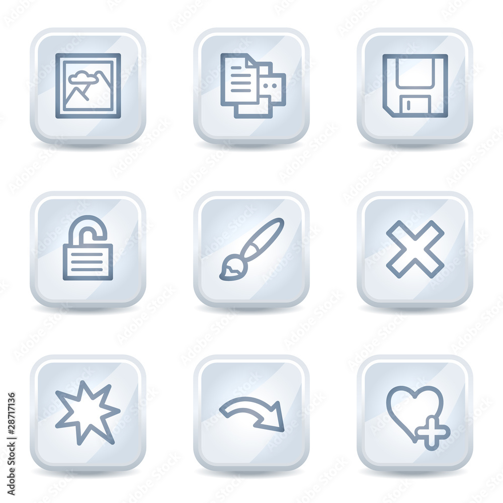 Image viewer web icons set 2, white glossy buttons Image viewer web icons set 2, white glossy buttons