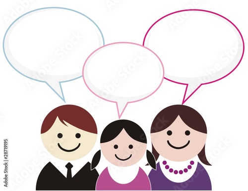 Empty chat and idea bubbles for family dialog
