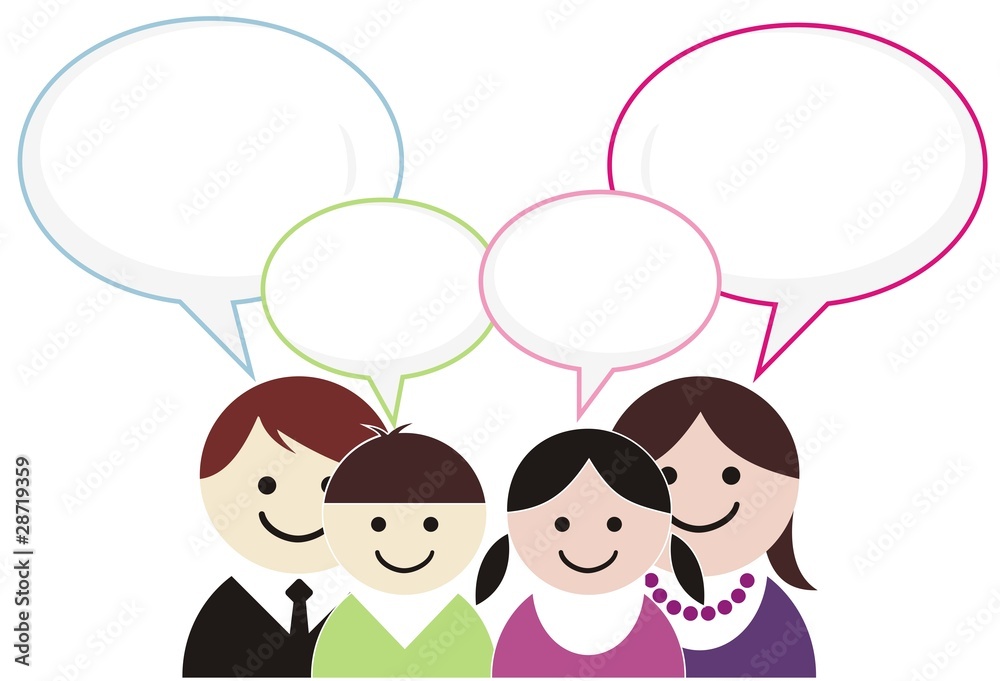 Empty chat and idea bubbles for family dialog Empty chat and idea bubbles for family dialog