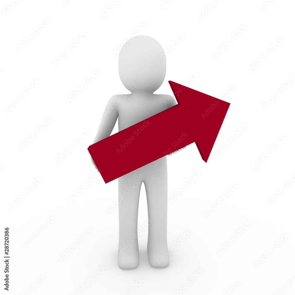 3d human arrow success red high business 3d human arrow success red high business