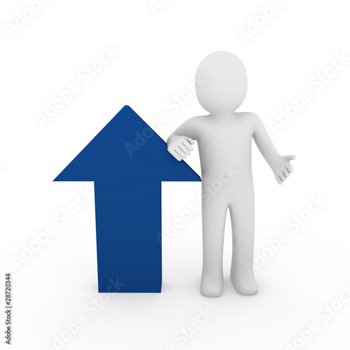 3d human arrow success blue...