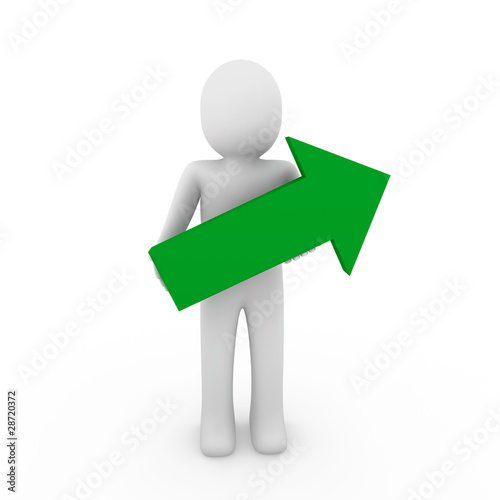 3d human arrow success gree...
