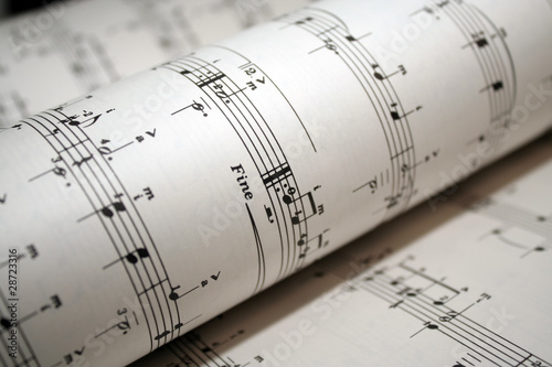 Closeup of sheet music - tablature photo