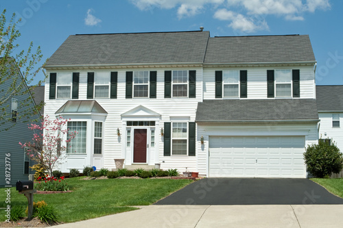 Front Vinyl Siding Single Family House Home, Suburban Maryland