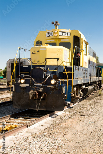 Front Yellow Train Diesel Locomotive, Train Yard, Santa Fe, NM