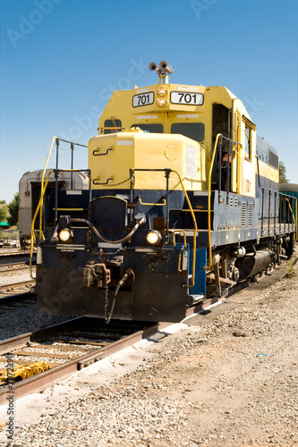 Front  Yellow Train Diesel Locomotive, Train Yard, Santa Fe, NM