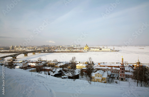 Scenic winter view of Nizhny Novgorod  Russia.