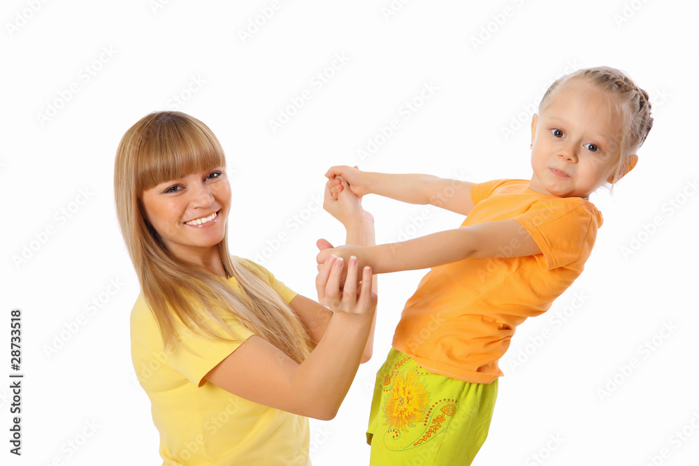Mother and her little daughter spend time together. Mother and her little daughter spend time together.