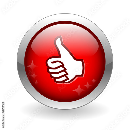 THUMBS UP Web Button (customer satisfaction vote like ok yes go)