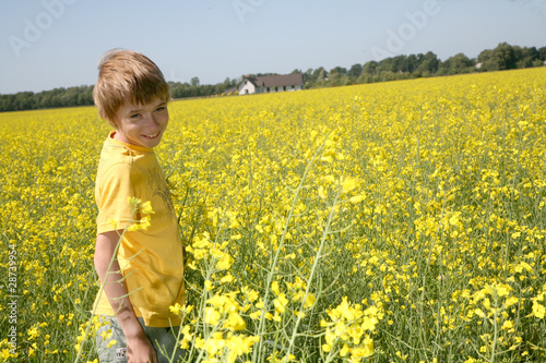 Smiling boy returning home