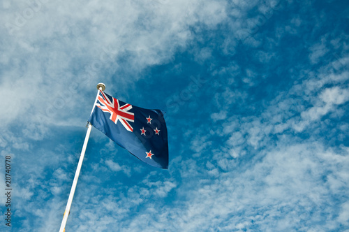 new zealand flag in the sky