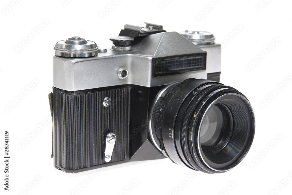 Old camera isolated on white background Old camera isolated on white background