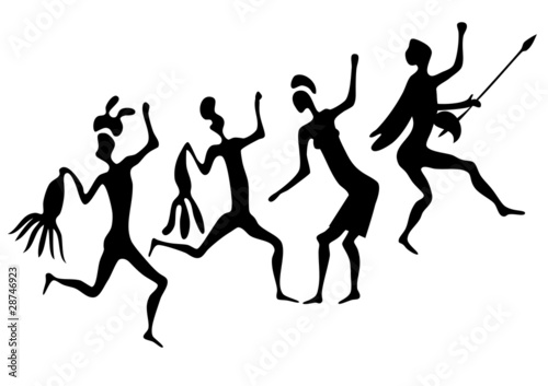 primitive art - various figures - vector